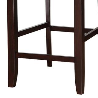 Benjara Classic 24 in. Brown and Black Wooden Armless High Chair (Set of 2) BM166597