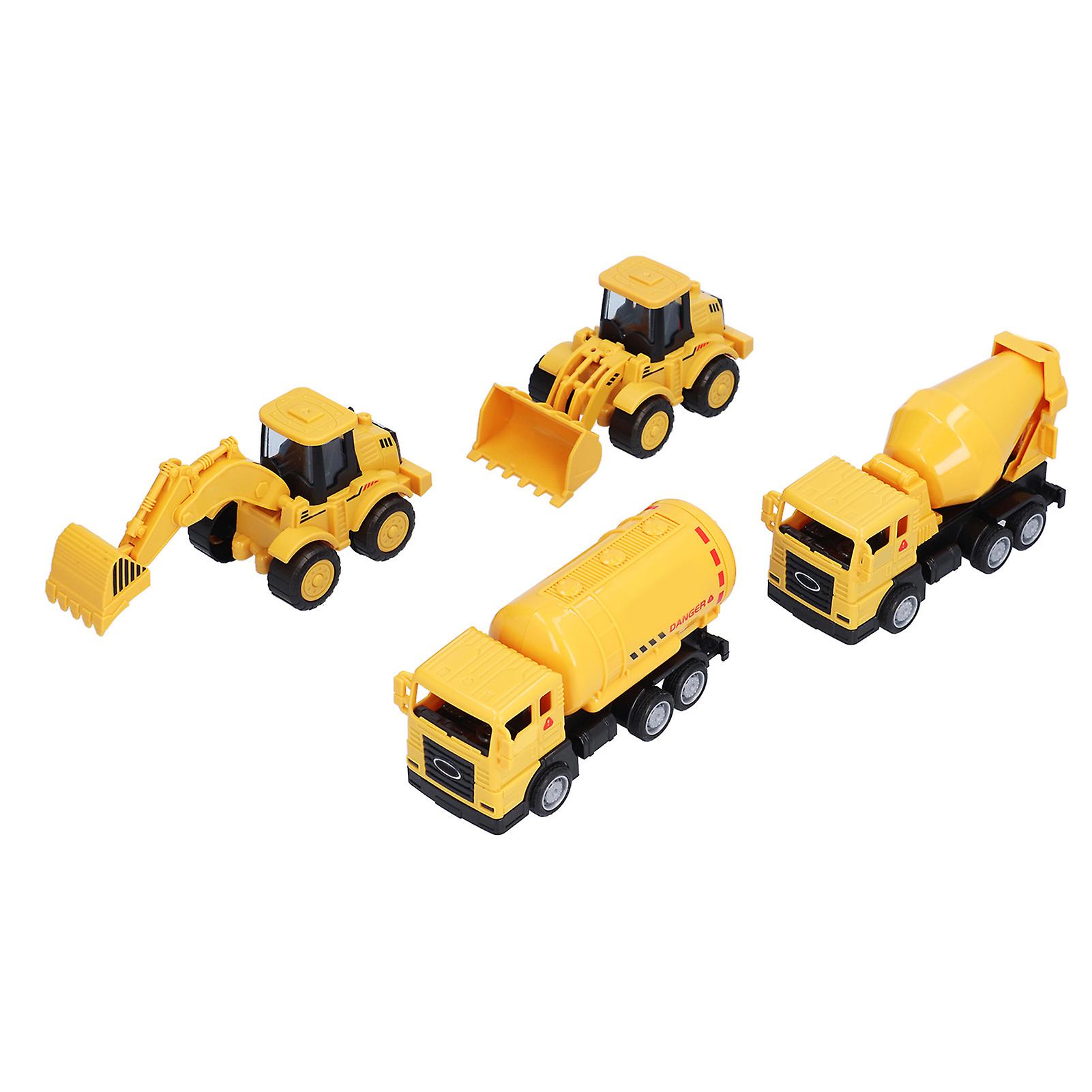 4 Pcs Mini Construction Vehicles Model Plastic Classic Engineering Vehicles Cars Toy For Kids Toddlers Boys