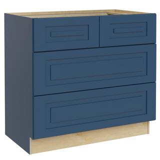 Home Decorators Collection Grayson Mythic Blue Plywood Shaker Stock Assembled Base Kitchen Cabinet Soft Close Cook Top 36 in. x 34.5 in. x 24 in. BCT36-GMB