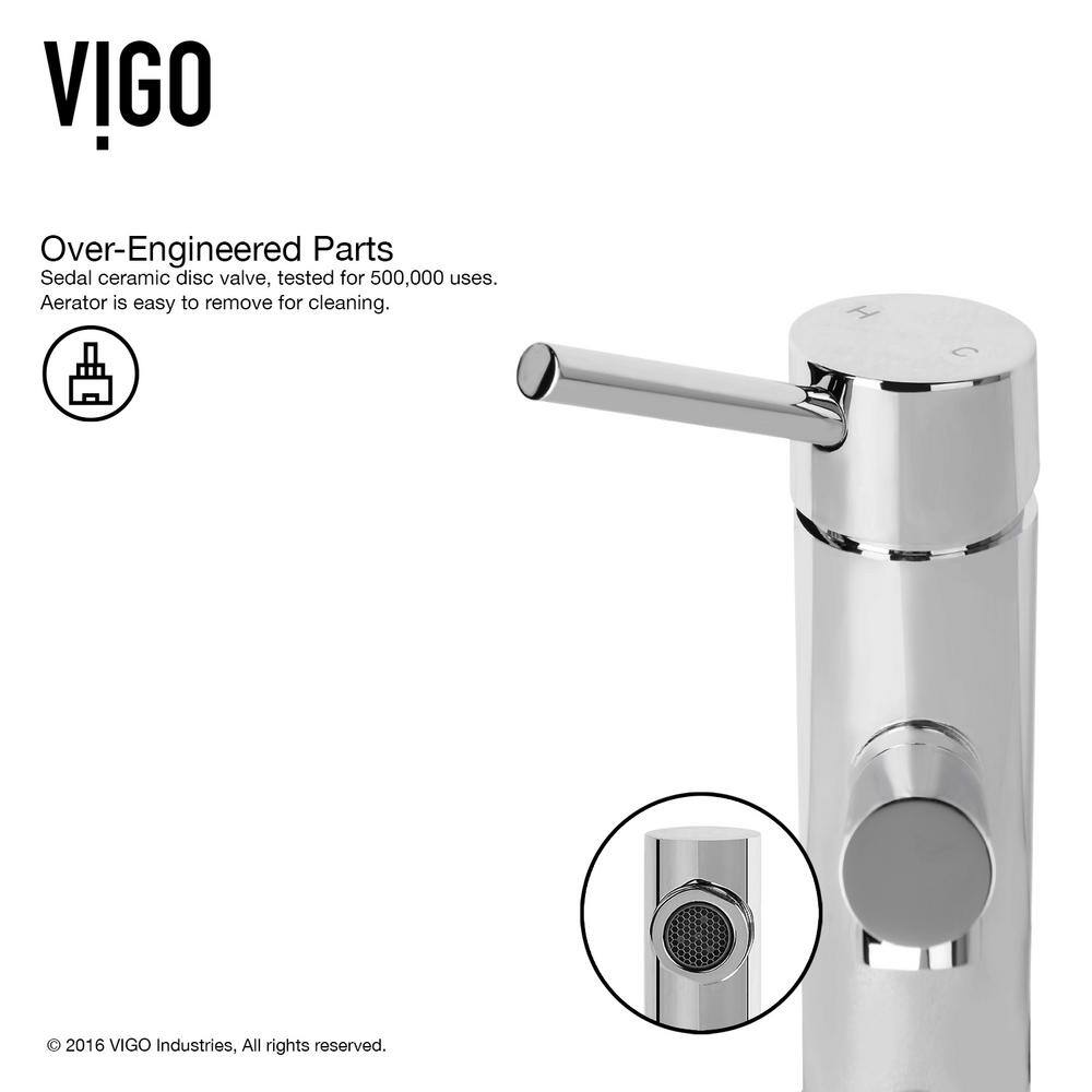 VIGO Noma Single Handle Single-Hole Bathroom Faucet in Chrome VG01009CH