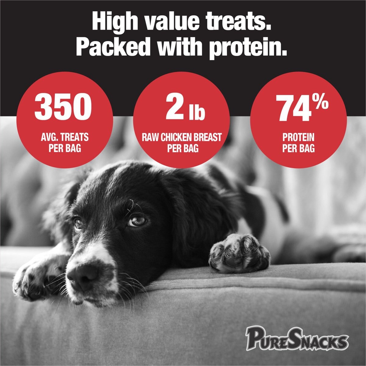 PureSnacks Chicken Breast Super Value Size Freeze-Dried Dog Treats， 9.2-oz bag