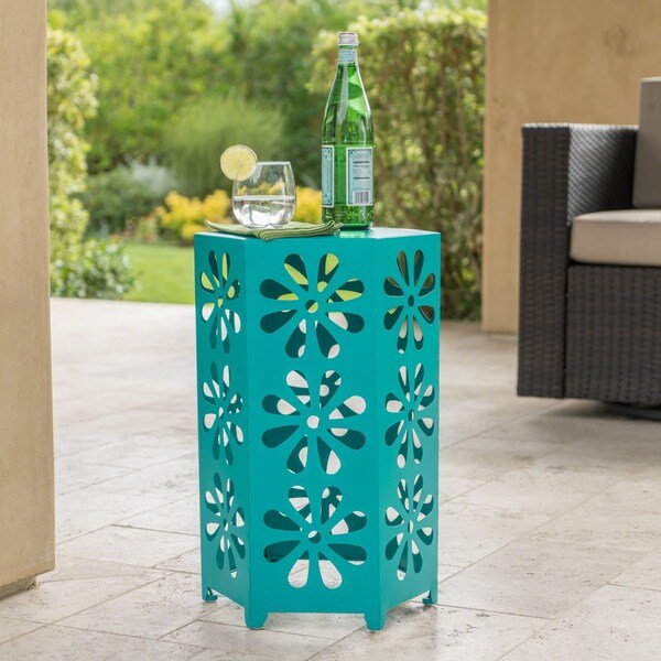 Dandelion Outdoor 14inch Floral Side Table by Christopher Knight Home