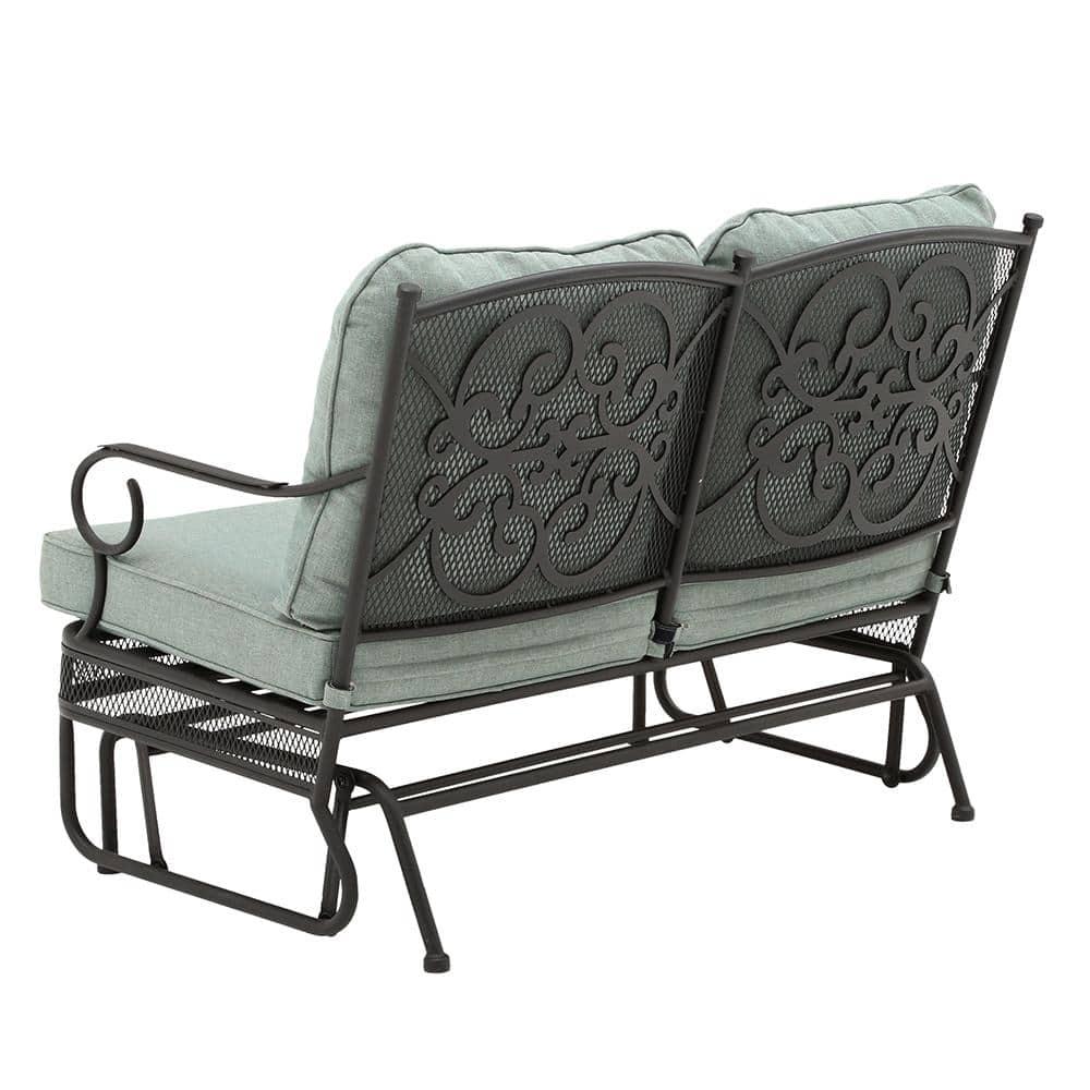 Hampton Bay Amelia Springs Outdoor Glider with Spa Cushions