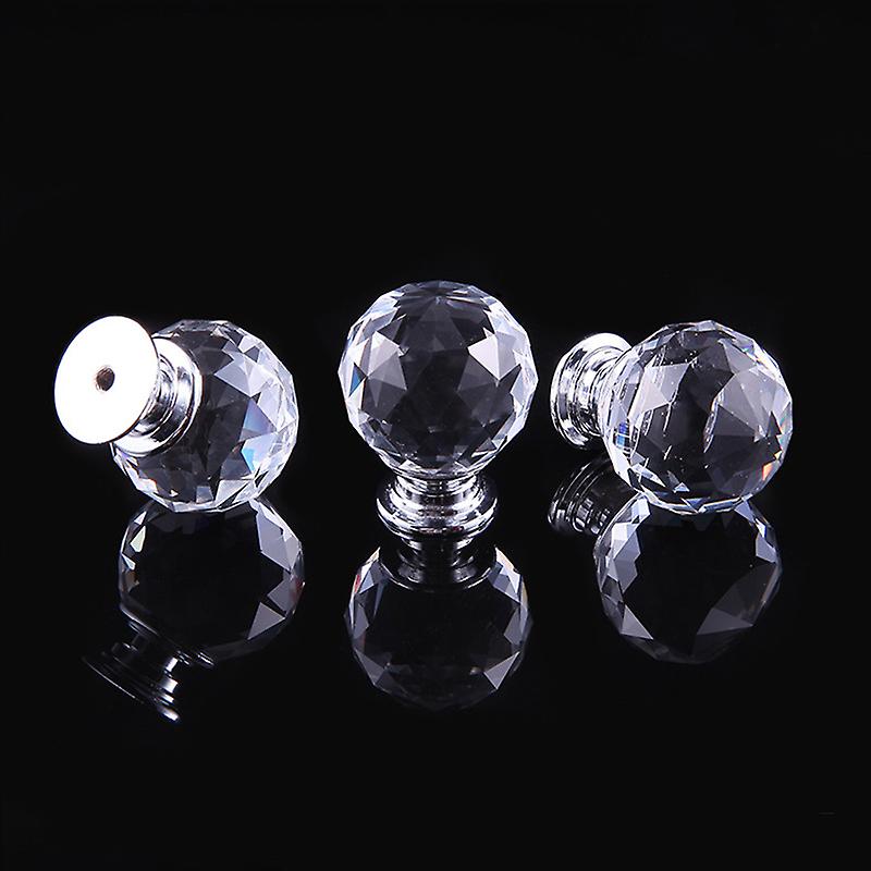 Clear Crystal Diamond Glass Door Knobs Cupboard Drawer Furniture Handle Cabinet