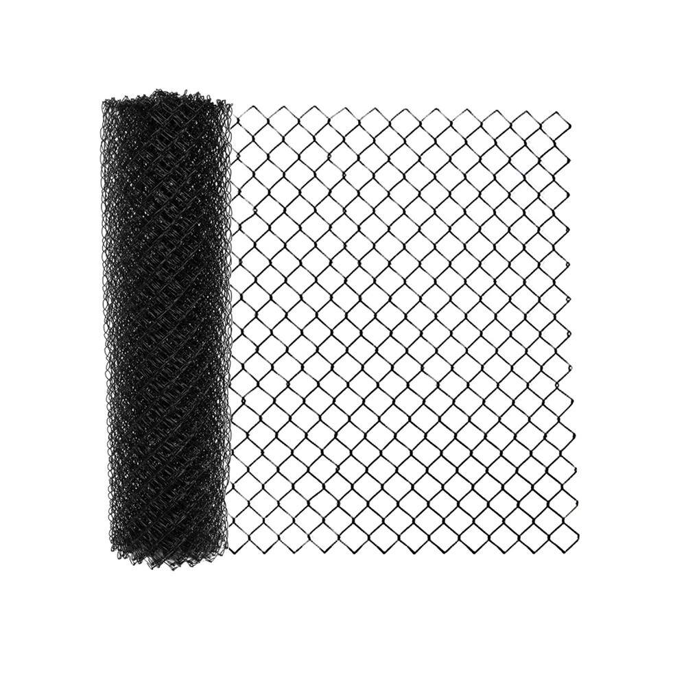 ALEKO 4 ft. x 50 ft. 9.5-Gauge Galvanized Steel Black Chain Link Fabric CLFB9.5G4X50-HD