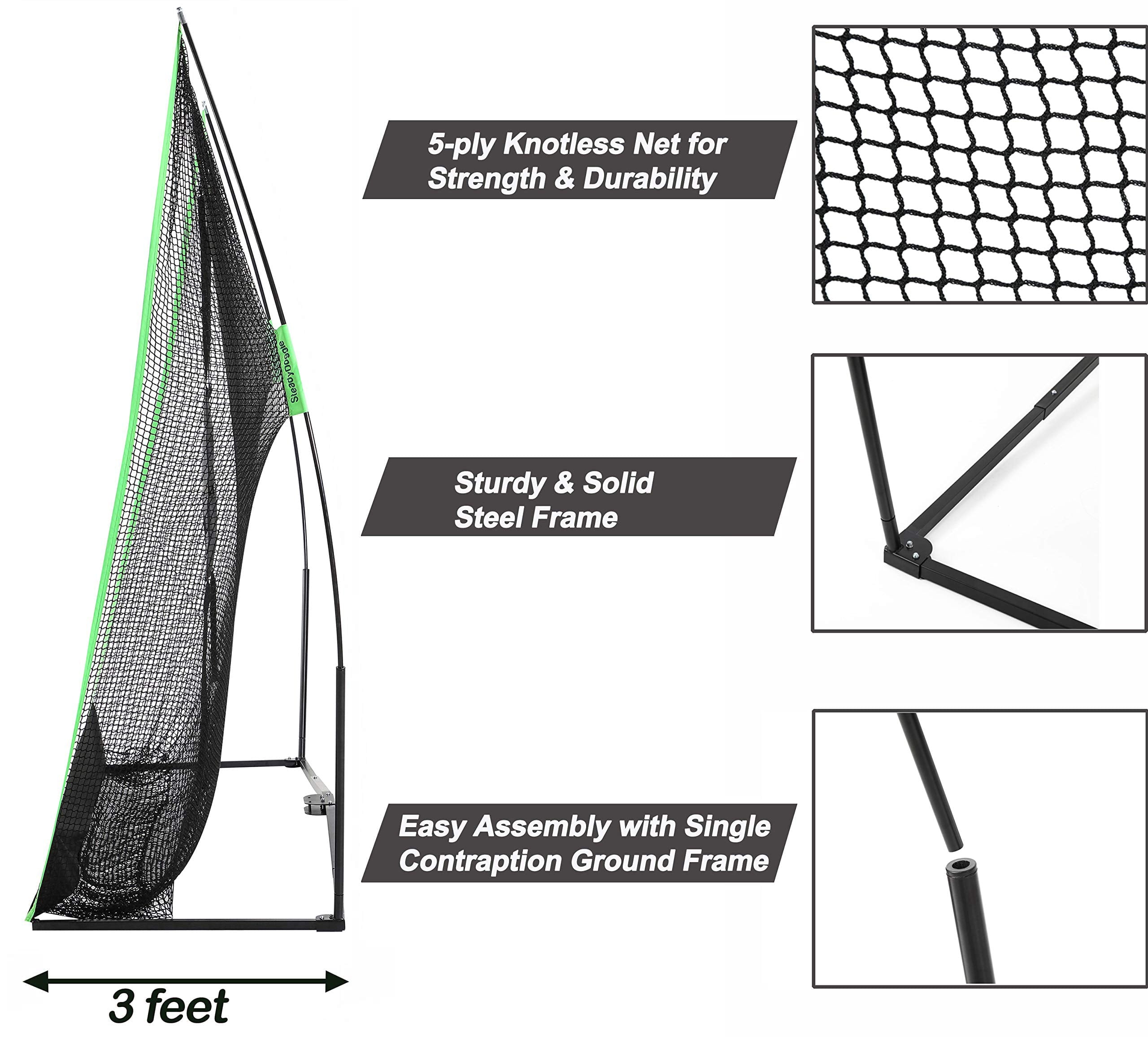 10 x 7ft Golf Net Bundle - Professional Patent Pending Design - Dual-Turf Golf Mat (select 4pc)， Chipping Target and Carry Bag－The Right Choice of Golf Nets for Backyard Driving and Golf Hitting Nets