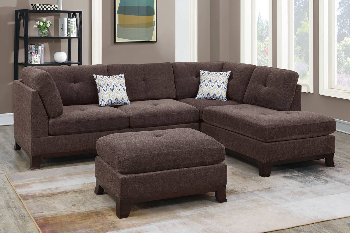 3-Pc Sectional W/2 Accent Pillow (Ottoman Included) - F6477