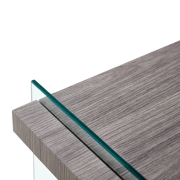 Modern nightstand end table with Sleek and Sturdy Tempered Glass Leg