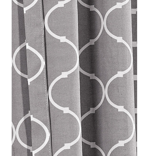 Kate Aurora Gray amp White Lattice Clover Ultra Luxurious Single Tie Up Window Curtain Shade 42 In W X 63 In L