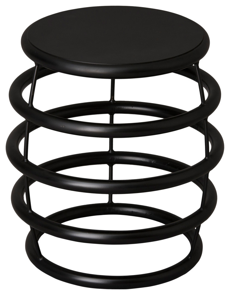 Black Rings Metal Stool Black Top   Transitional   Accent And Garden Stools   by HedgeApple  Houzz