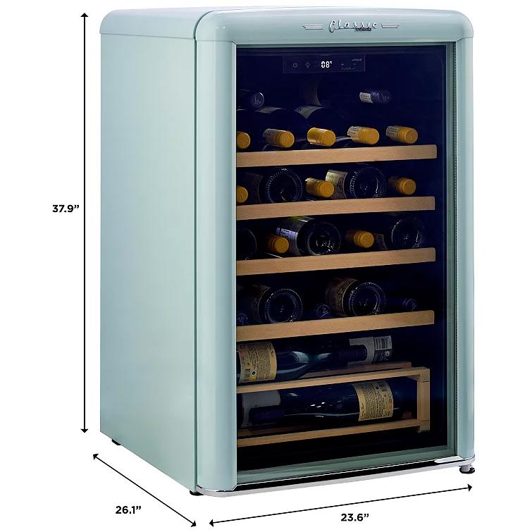 Unique Appliances 28-Bottle Classic Retro Wine Cooler with Single Zone UGP-125CR WF T