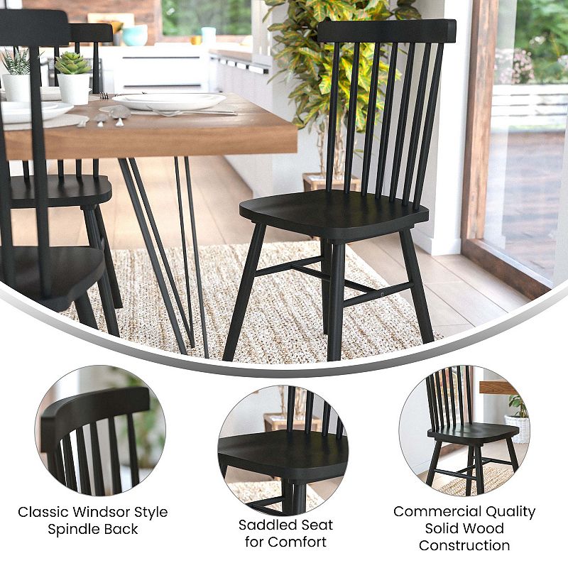 Flash Furniture Ingrid Commercial Grade Windsor Dining Chair 2-piece Set