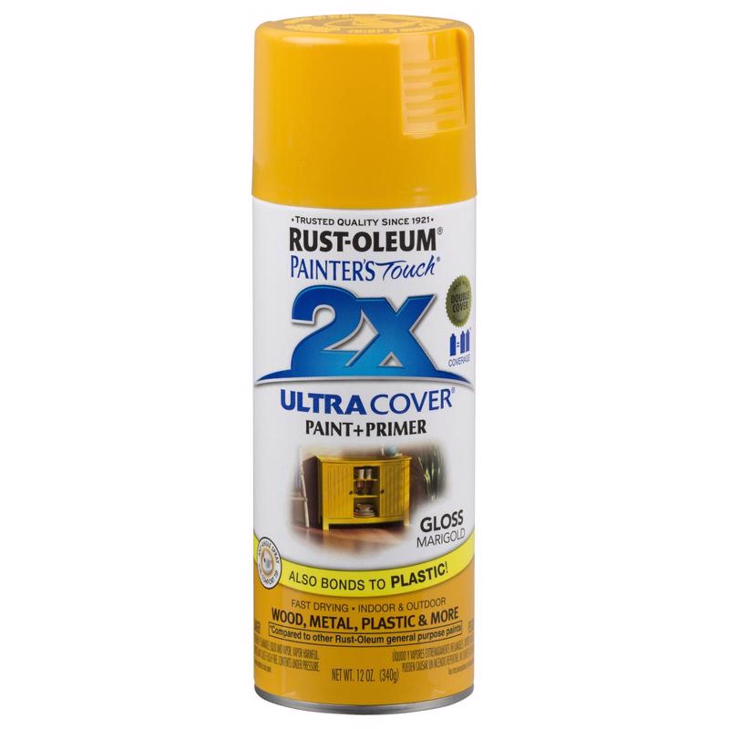 Rust-Oleum Painter\u0027s Touch 2X Ultra Cover Gloss Marigold Spray Paint 12 oz