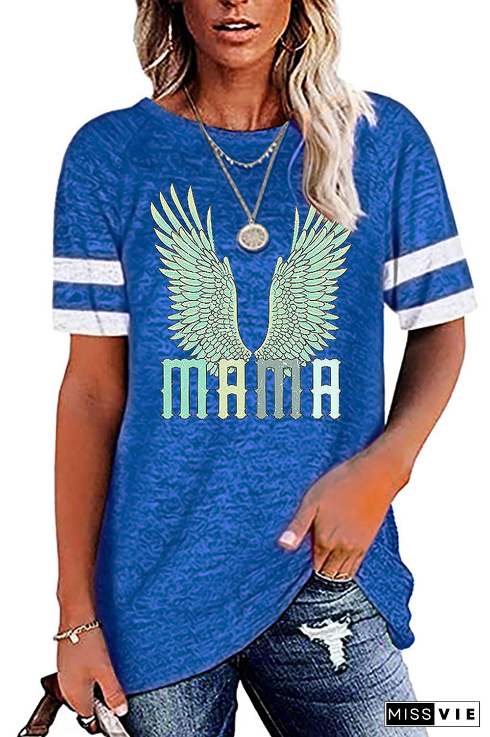 MAMA Wings Printed Graphic Tees for Women Wholesale