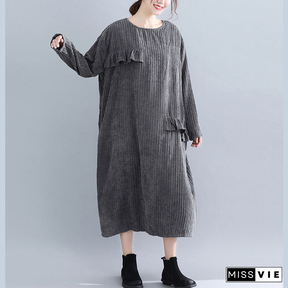 Women Kintted Dress Casual Loose Pullover Long Shirt