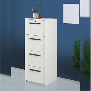 SAINT BIRCH 4-Drawer Miami 18.5 in. White Decorative Lateral File Cabinet SBAK4700LFWW