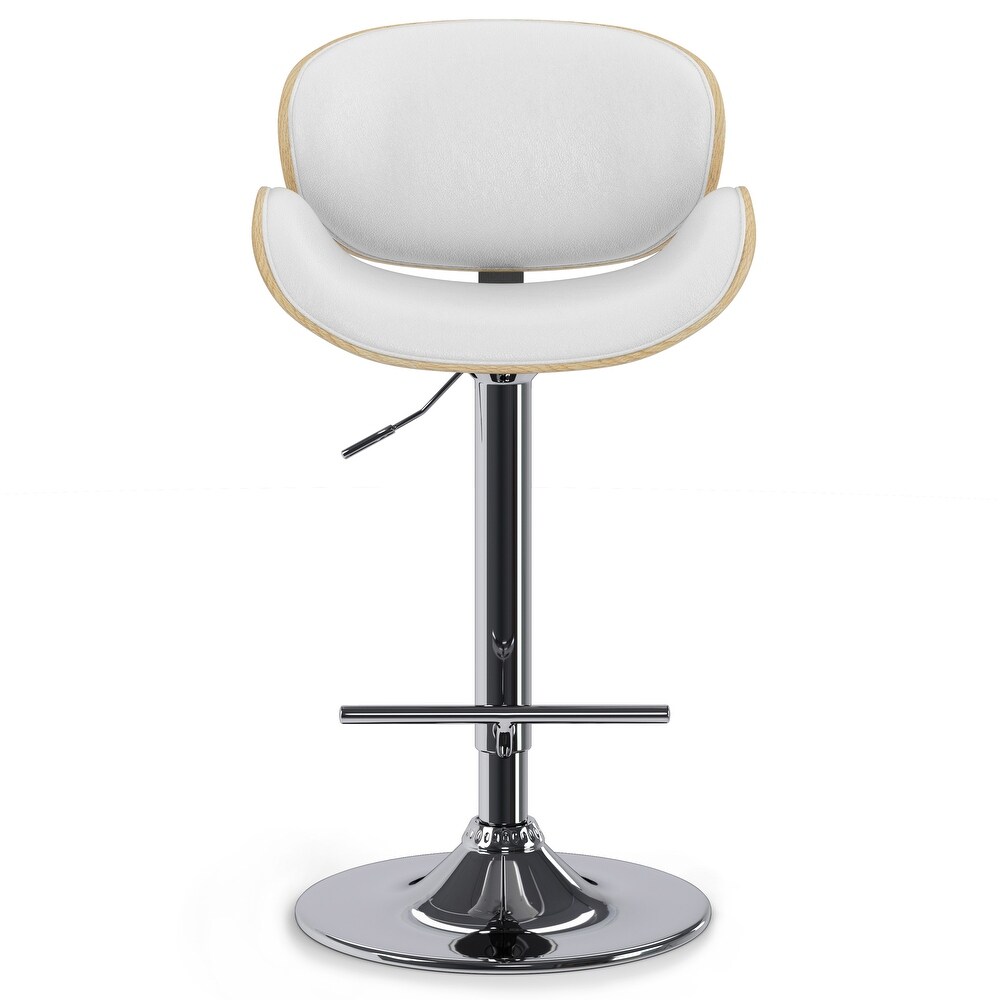 WYNDENHALL Avondale Mid Century Modern Bentwood Adjustable Swivel Bar Stool
