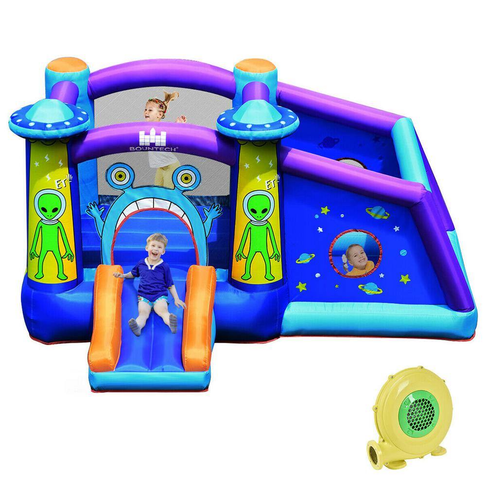 Gymax Inflatable Bouncer Alien Bounce HouseKids Jump Slide Ball Pit with 480 W Blower GYM05421