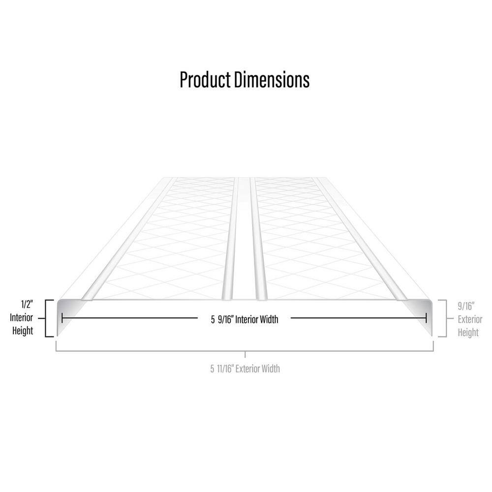 Deck-Top 8 ft. x 12 in. x 5-12 in. Coastal Grey PVC Decking Board Covers for Composite and Wood Patio Decks (10-Pack) DT8CGP832-10