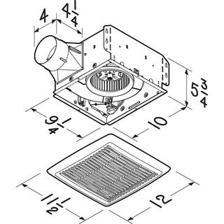 Broan-NuTone Flex Series 80 CFM Ceiling Mount Room Side Installation Bathroom Exhaust Fan ENERGY STAR* AE80B