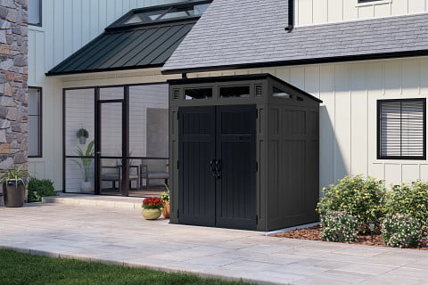 Suncast Modern 6 ft. x 5 ft. Resin Storage Shed, Grey