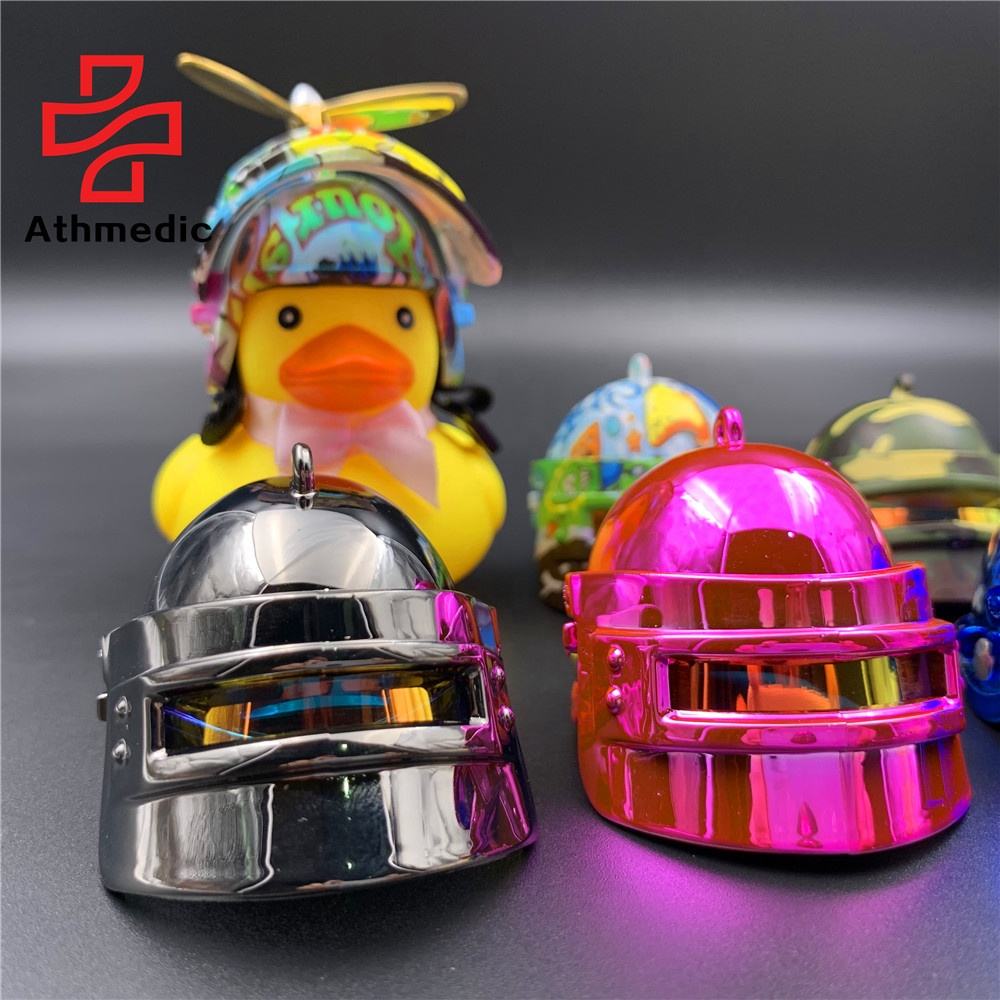 2023 Athmedic Motorcycle Bike Bell Broken Wind Duck Riding Light Cycling Accessories Small Yellow Duck Helmet Child Horn