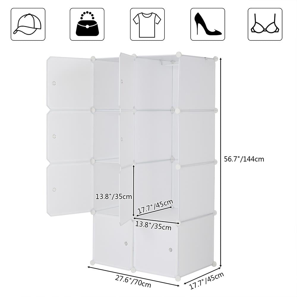 FCH 8-Cube Wardrobe Portable Closets, White