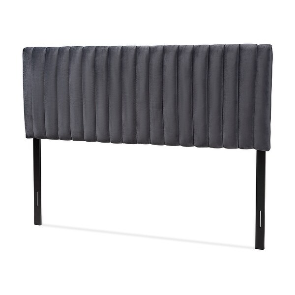 Emile Modern and Contemporary Velvet Upholstered Wood Headboard-Grey - - 35045363