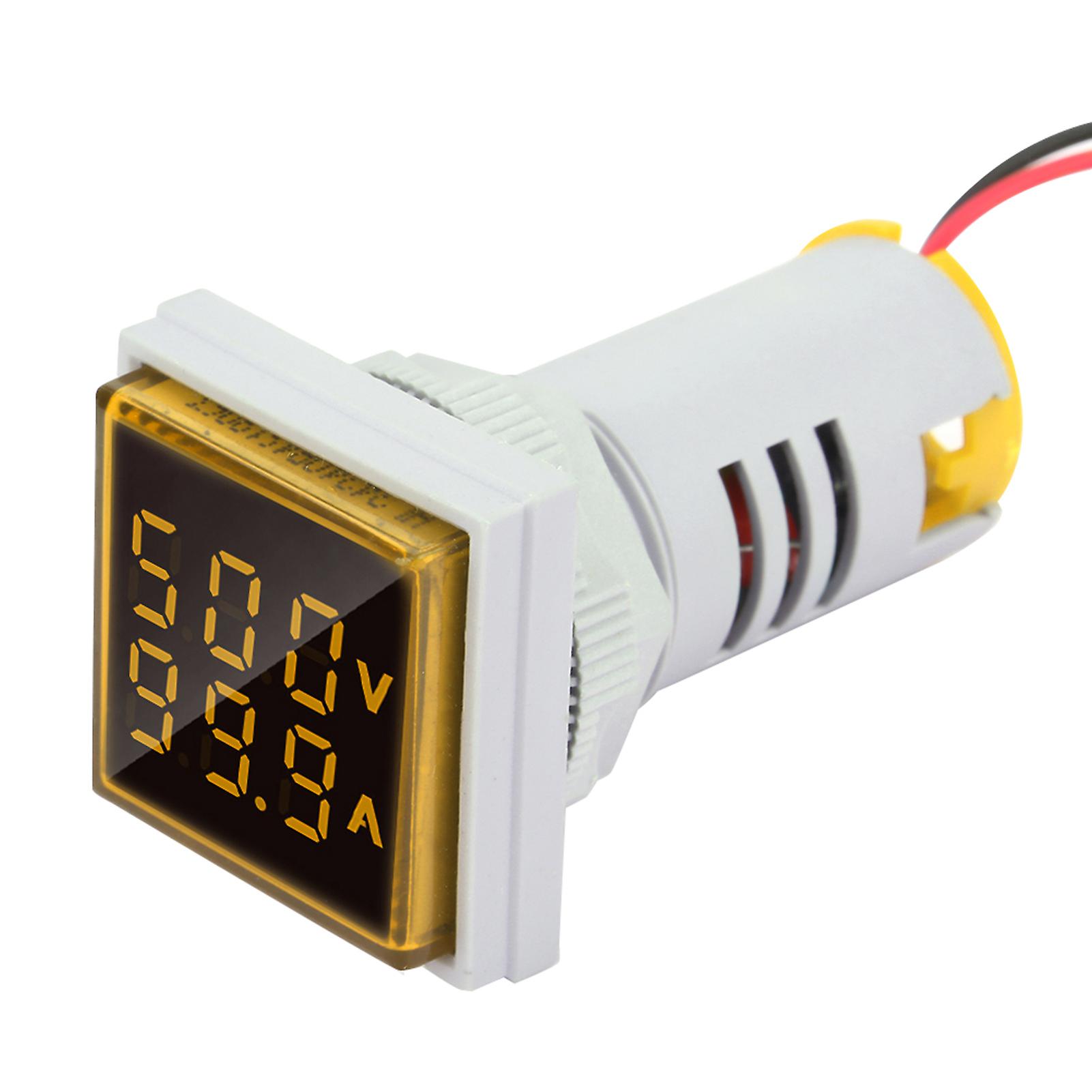 Led Digital Display Ac Voltage Current Meter Indicator 22mm 0-100a Meter Indicator (yellow)