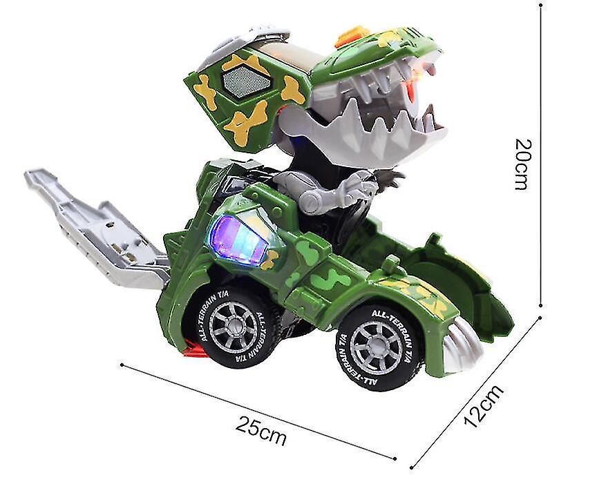 Transforming Dinosaur Car Toys With Light And Music， Xmas Gift