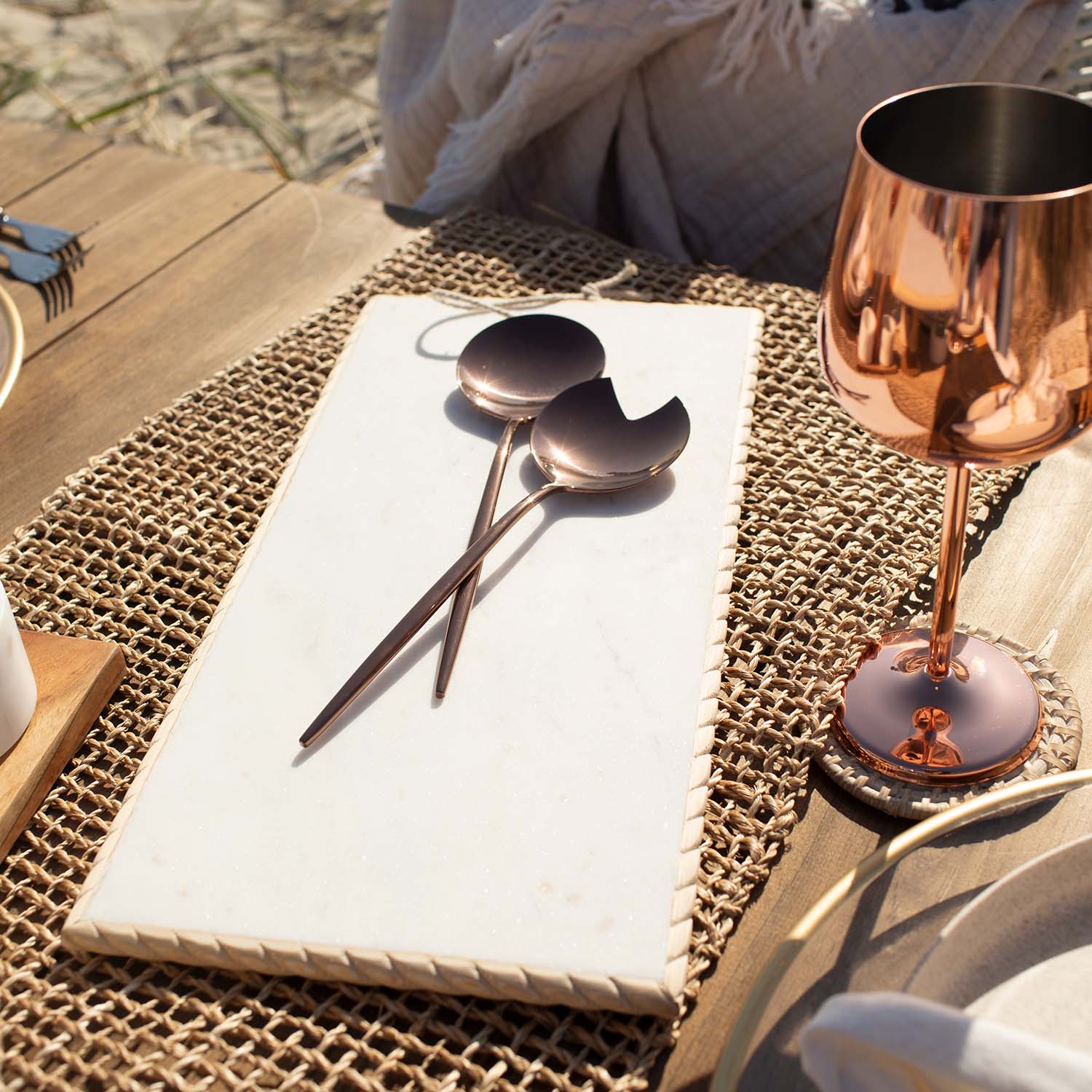 Gaze Copper Mirror 2-Piece Serve Set