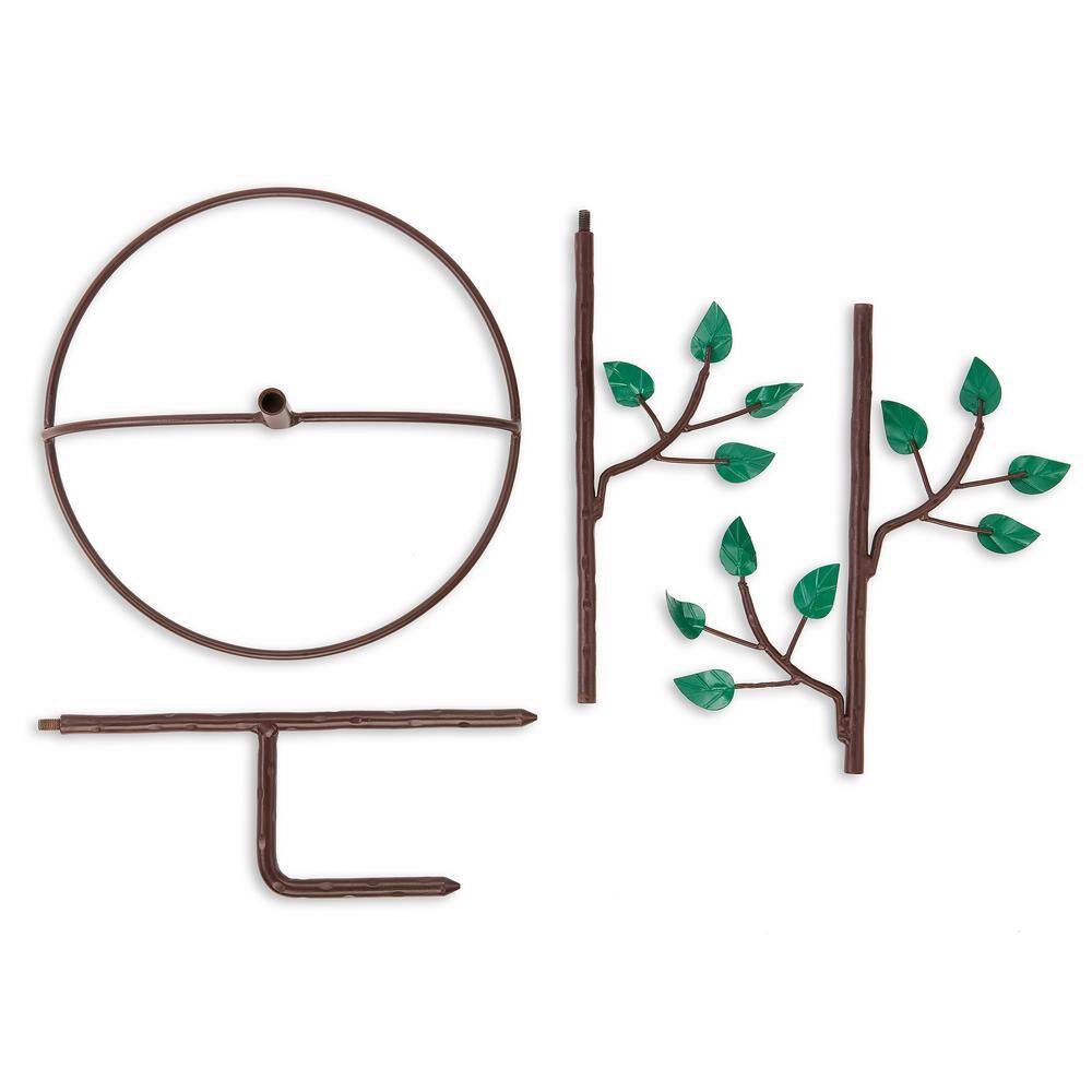 Good Directions Pure Copper Birdbath， Featuring Two Copper Birds and a Tree Themed Multi-Pronged Garden Pole BBG-2