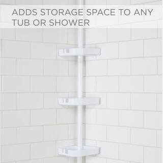 Bath Bliss 4 Tier Corner Shower Organizer in White 10000-WHITE