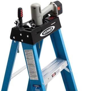 Werner 6 ft. Fiberglass Step Ladder with 250 lb. Load Capacity Type I Duty Rating FS106