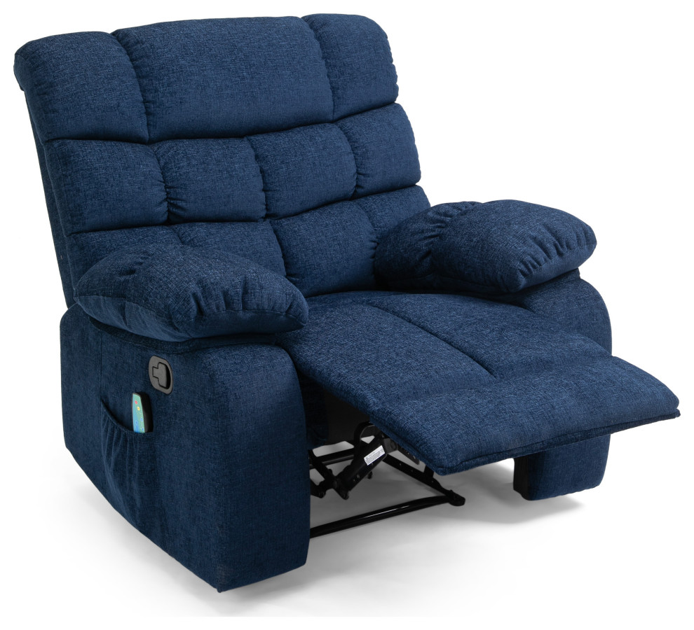 Conyers Contemporary Pillow Tufted Massage Recliner   Transitional   Recliner Chairs   by GDFStudio  Houzz