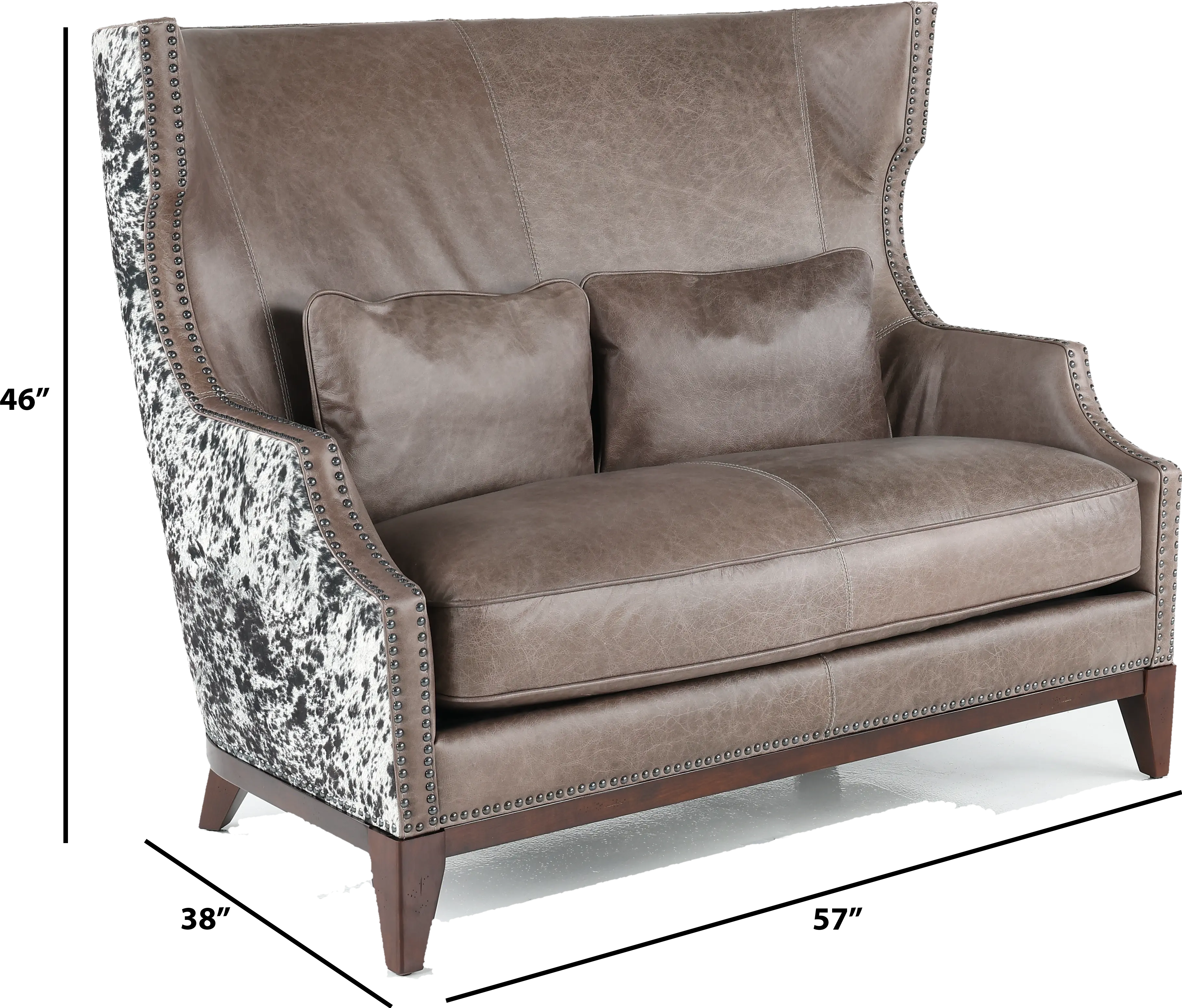 Havana Gray Leather Settee