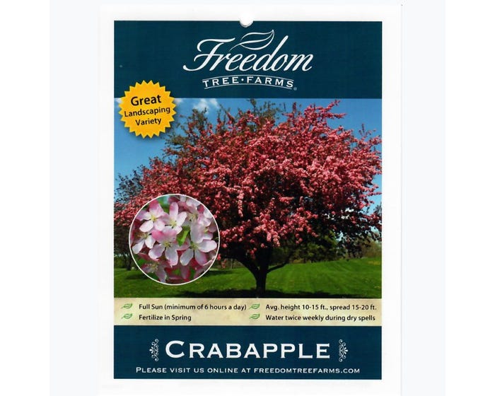 Freedom Farms Robinson Flowering Crabapple Tree， 5 Gallon Pot