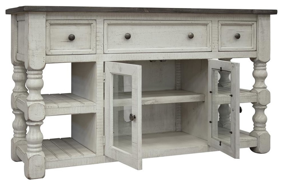 Stonegate TV Stand   60 quot  Farmhouse   Entertainment Centers And Tv Stands   by Crafters and Weavers  Houzz