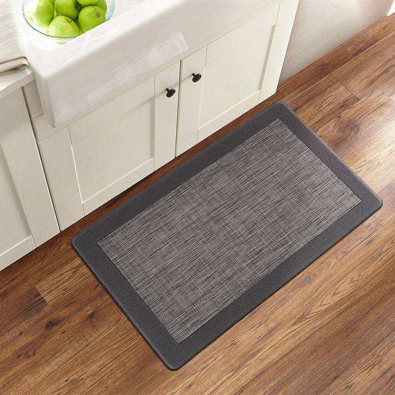 World Rug Gallery Textline Bordered Anti-Fatigue Mat