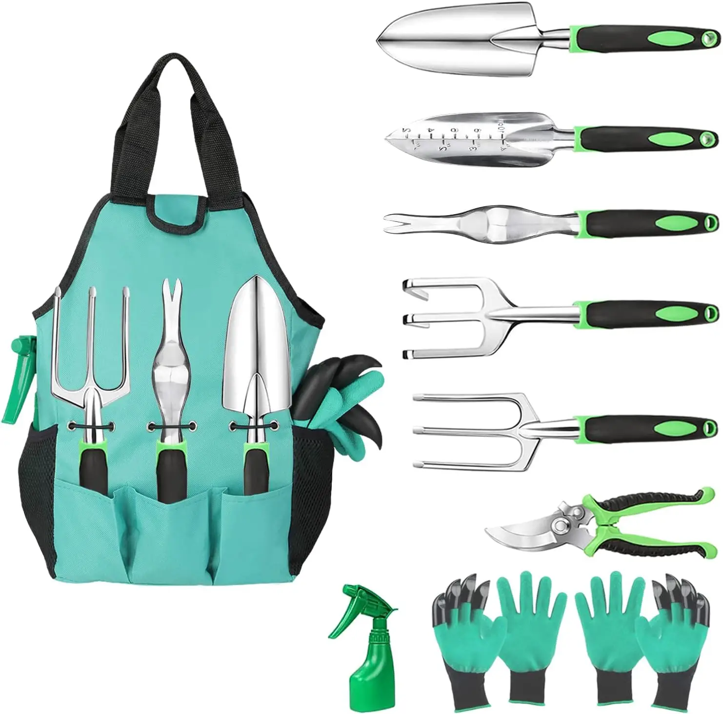 Glaric Gardening Tool Set 10 Pcs Aluminum Garden Hand Tools Set Heavy Duty with Garden GlovesTrowel and Organizer Tote Bag