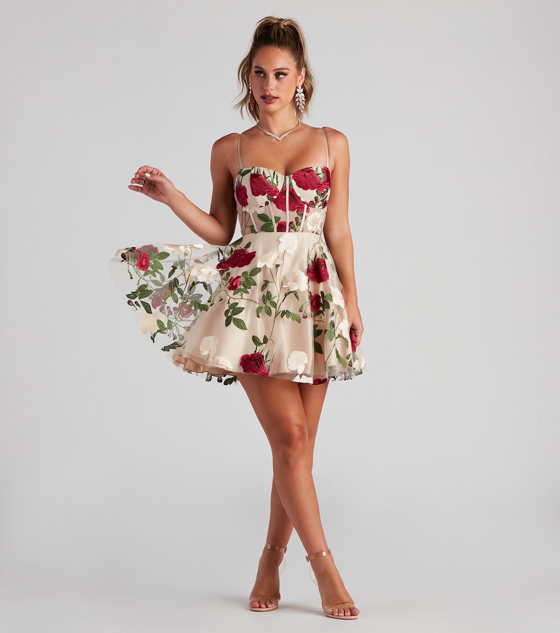 Darcie Floral Bustier Party Dress