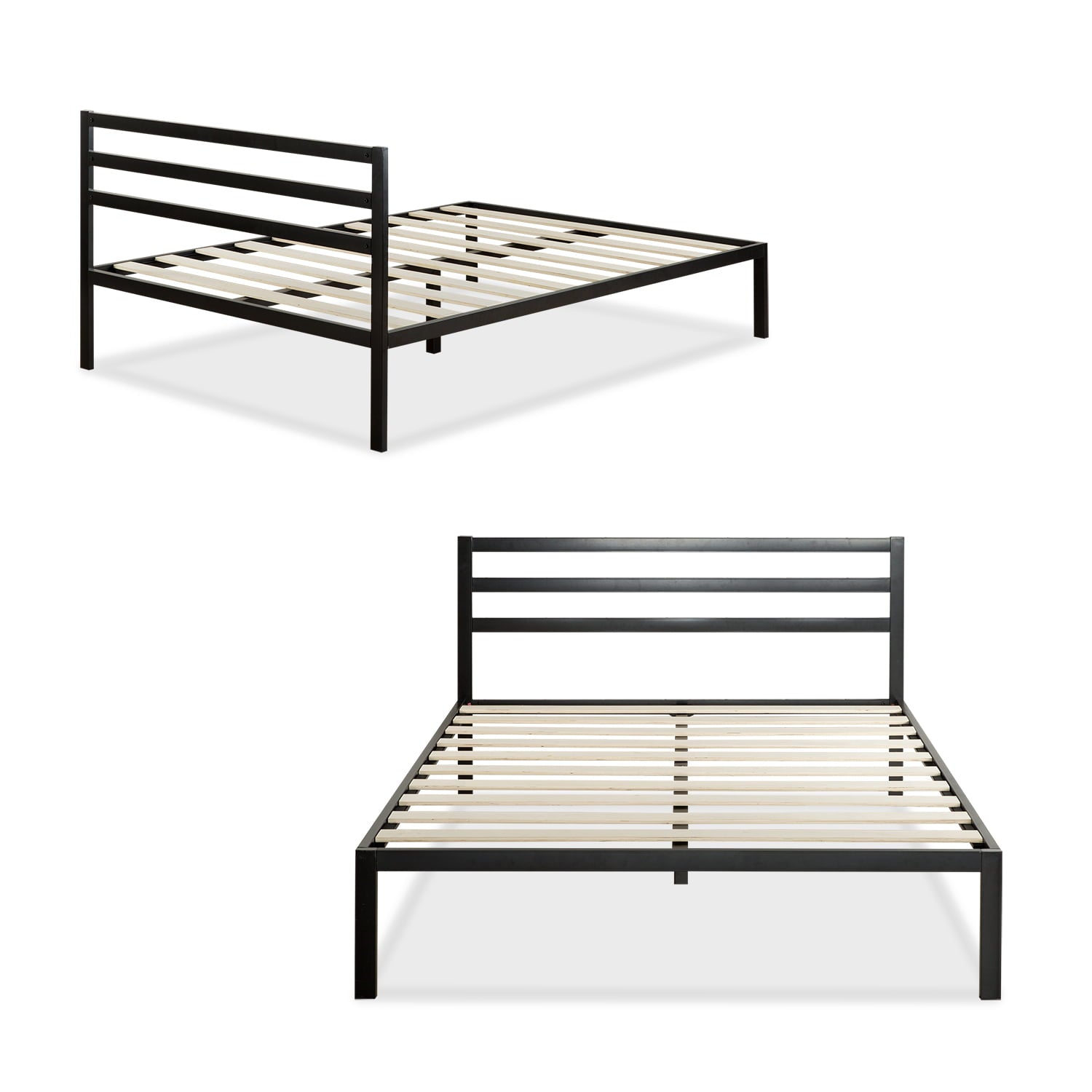 Zinus Mia 38” Metal Platform Bed Frame with Headboard, Queen