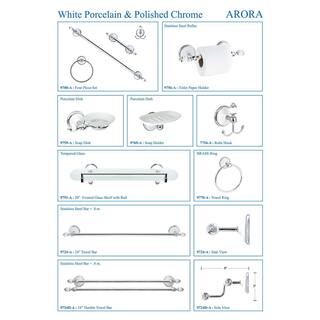 MODONA ARORA Double Robe and Towel Hook in White Porcelain and Polished Chrome 9754-A