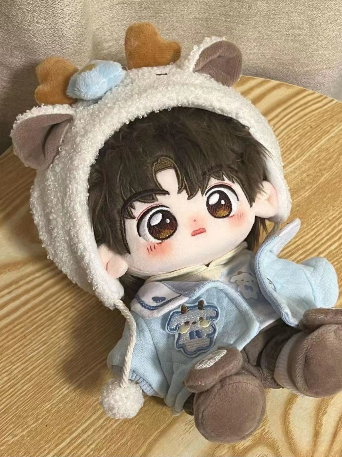 Daidai Wolf Cotton Doll 20cm Baby Clothes Male Baby Dress Up Cute Baby Clothes Plush Toys Give Friends Birthday Gifts