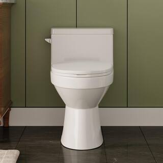 DEERVALLEY DeerValley 12 in. Rough in Size 1-Piece 1.28 GPF Single Flush Elongated Toilet in. White Seat Included DV-1F52627