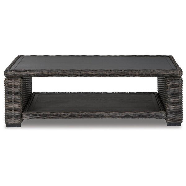 Signature Design by Ashley Grasson Lane Brown Outdoor Coffee Table with 2 End Tables