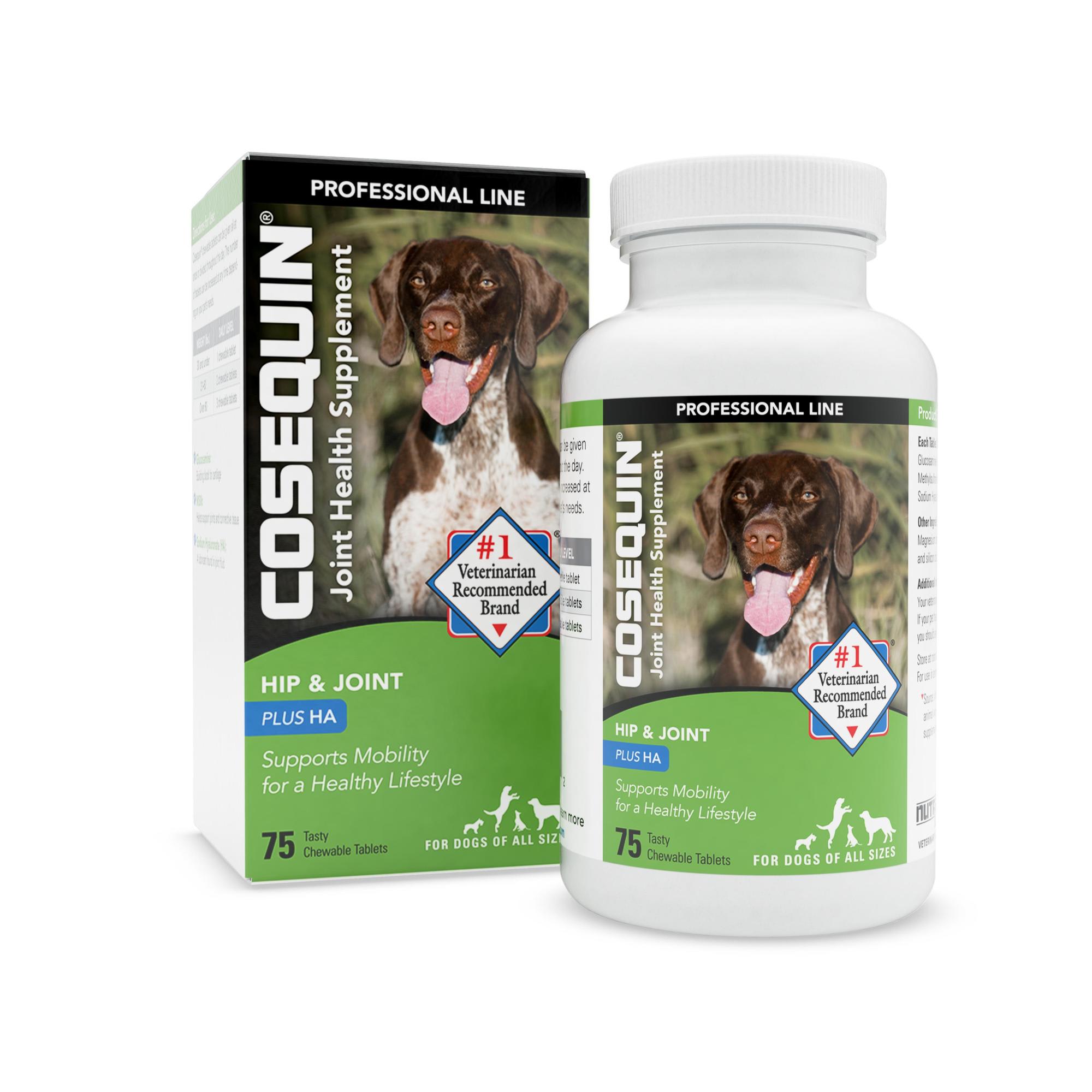 Cosequin Hip  Joint Plus HA Chewable Tablets for Dogs， Count of 75