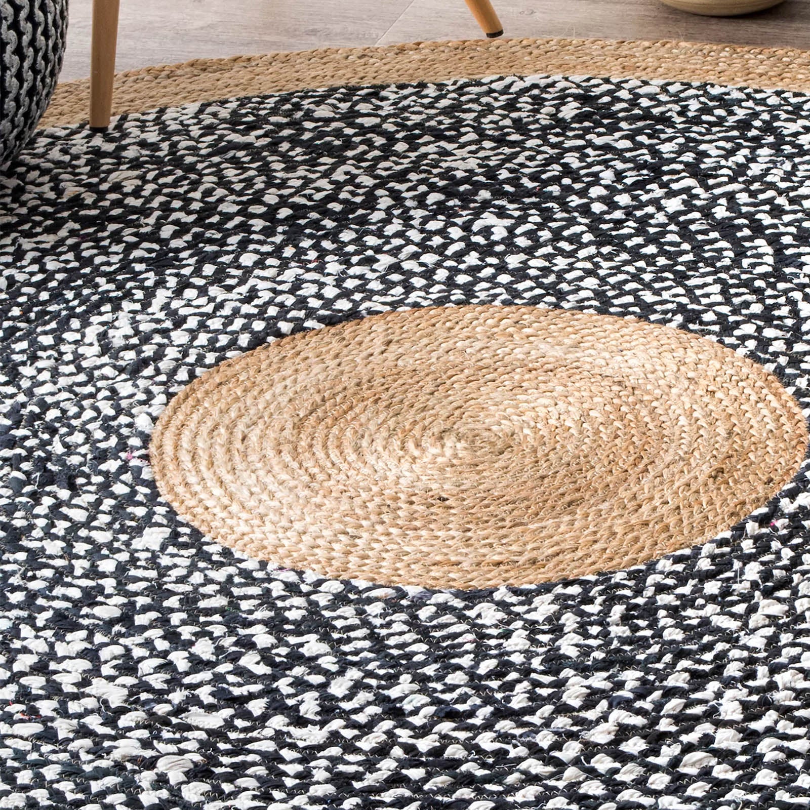 D150 Cm Braided Round Handmade Wool Rug Jh-2350-L