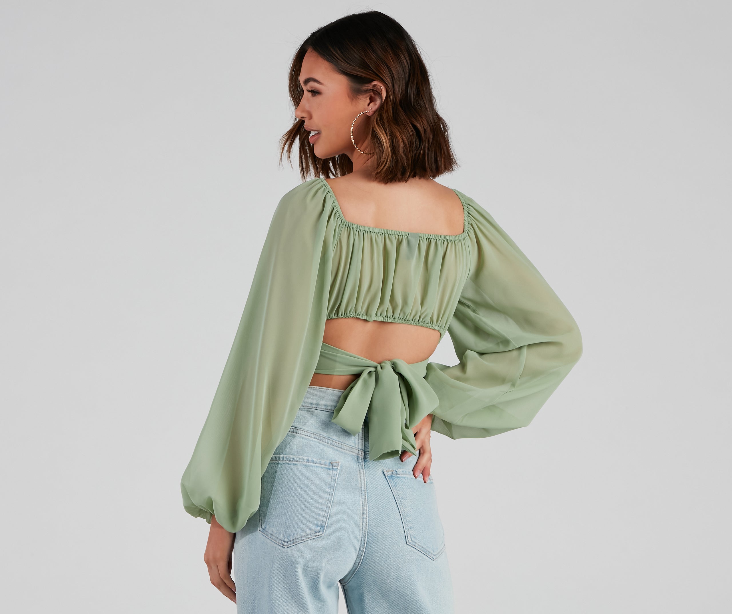 Such A Daydream Chiffon Crop Top