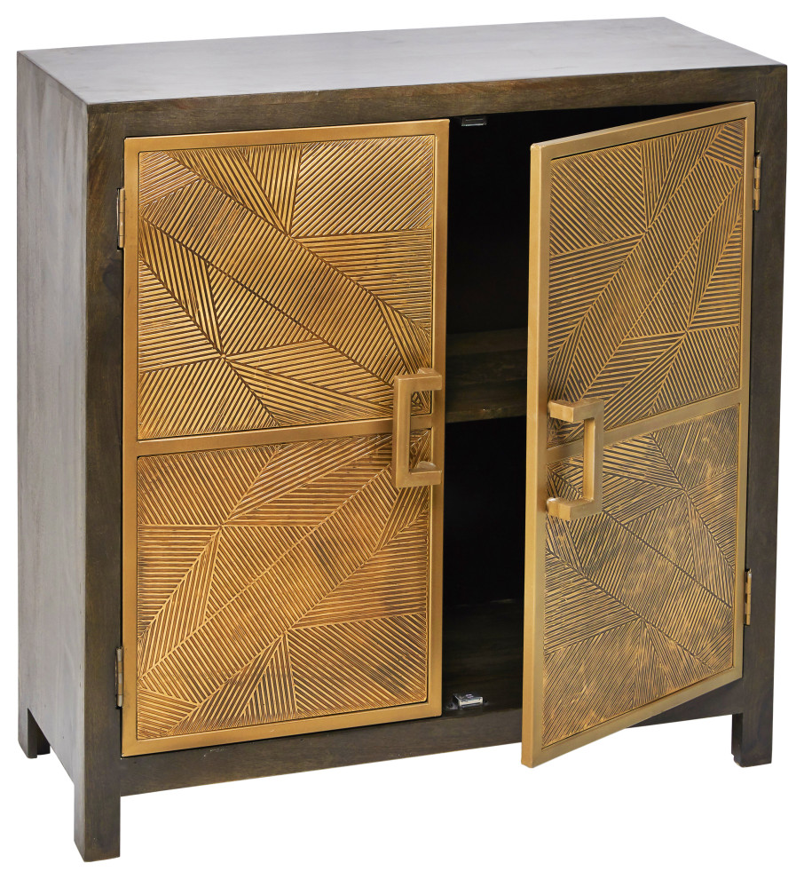 40 quotModern Handmade Geometric Pattern Gold (Brass) Overlay Cabinet   Transitional   Accent Chests And Cabinets   by Sideboards and Things  Houzz